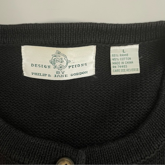 VTG Design Options By Philip & Jane Gordon Button Up Sweater Farmer Market Sz L - Picture 3 of 8